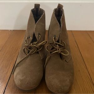 Sperry Topsider Tan Wedge Booties